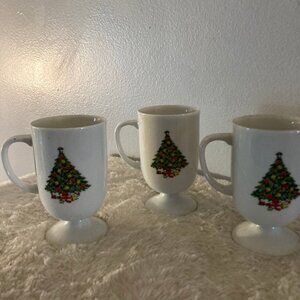 Jamestown "Christmas Treasure" 4-7/8" Footed Mugs (3)